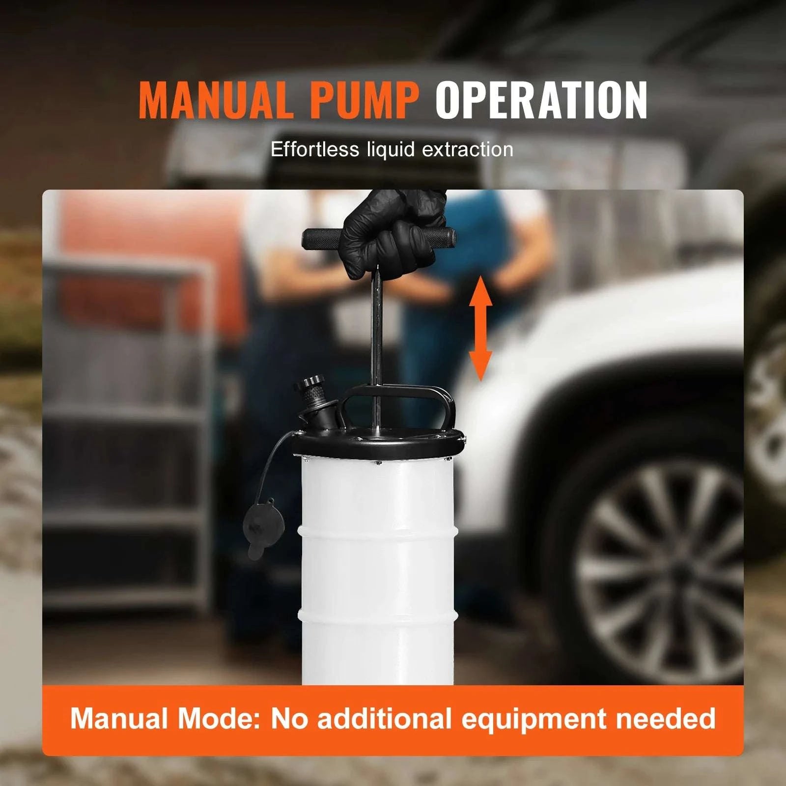 6.5L Manual Fluid Extractor Pump for Oil, Brake & Engine Fluids-6.5L / United States