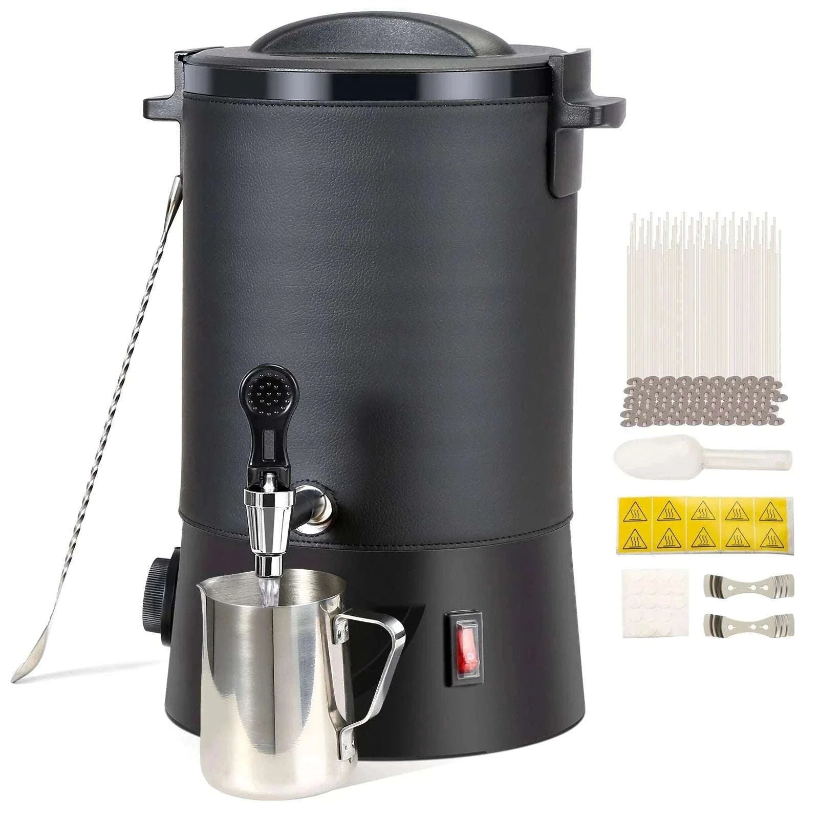 6.5L Wax Melter with Spout & 9-Level Temperature Control-Black 10L / United States