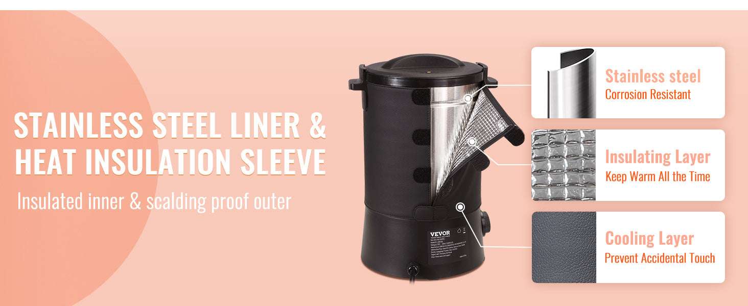 6.5L Wax Melter with Spout & 9-Level Temperature Control-Black 10L / United States