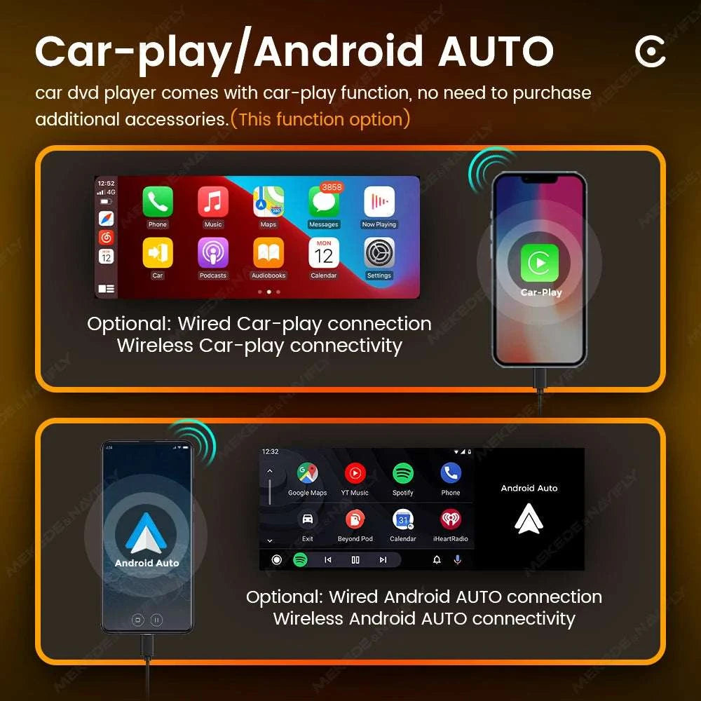 6.86" 1DIN Car Stereo with Wireless CarPlay, Android Auto & BT-OD2