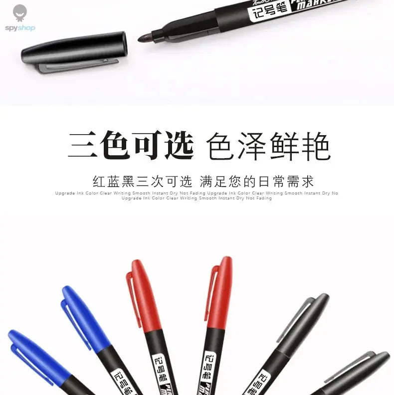 6 PCS Permanent Marker Pen Manga Drawing Markers Black Blue Red Waterproof Ink Sketch Pens Stationery Art School Supplies Spy-shop.com