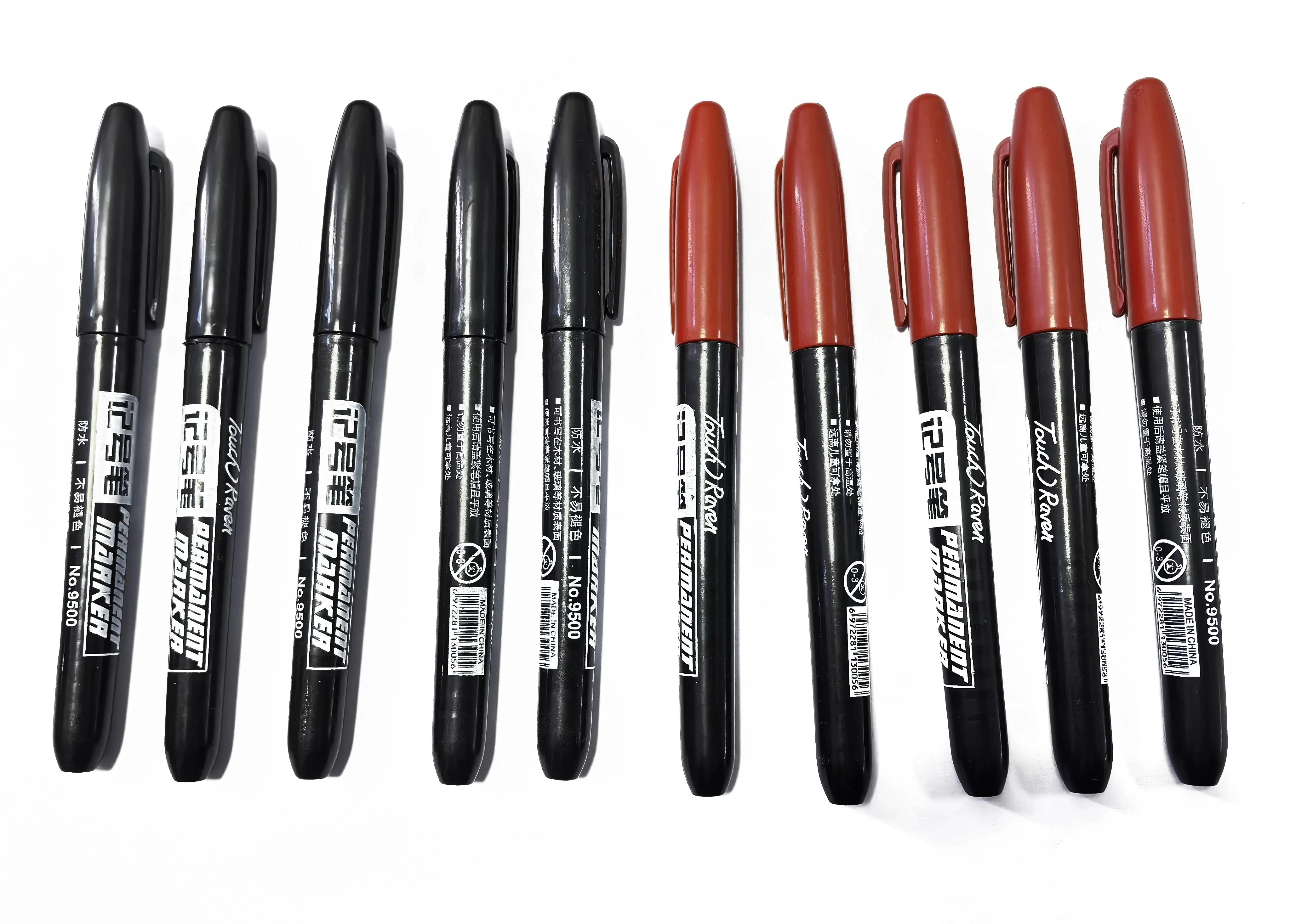 6 PCS Permanent Marker Pen Manga Drawing Markers Black Blue Red Waterproof Ink Sketch Pens Stationery Art School Supplies Spy-shop.com