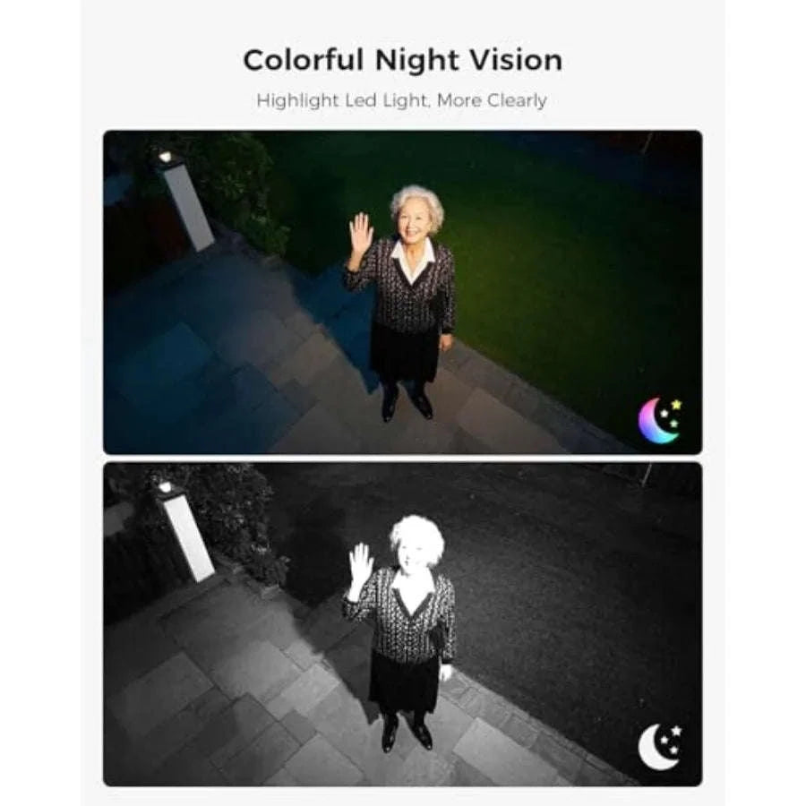 6-Camera Outdoor Solar Security Camera System, 2K Color Night Vision-United States / 6CamKit