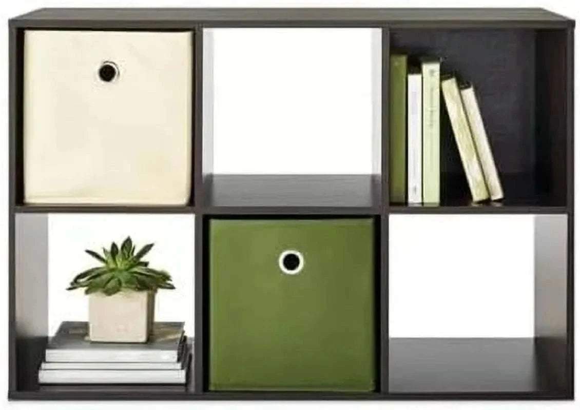 6 Cube Organizer Shelf 11" Storage Bookcase – White Wood Unit-black / United States