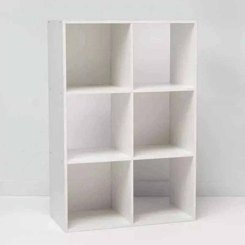 6 Cube Organizer Shelf 11" Storage Bookcase – White Wood Unit-black / United States