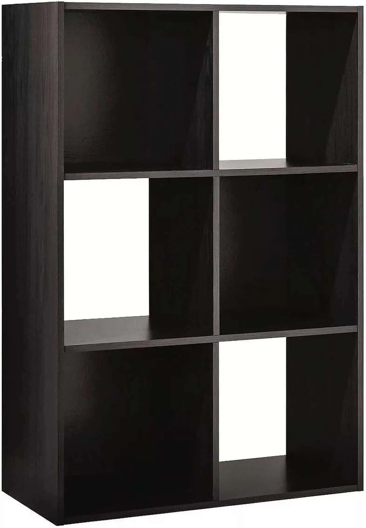 6 Cube Organizer Shelf 11" Storage Bookcase – White Wood Unit-black / United States