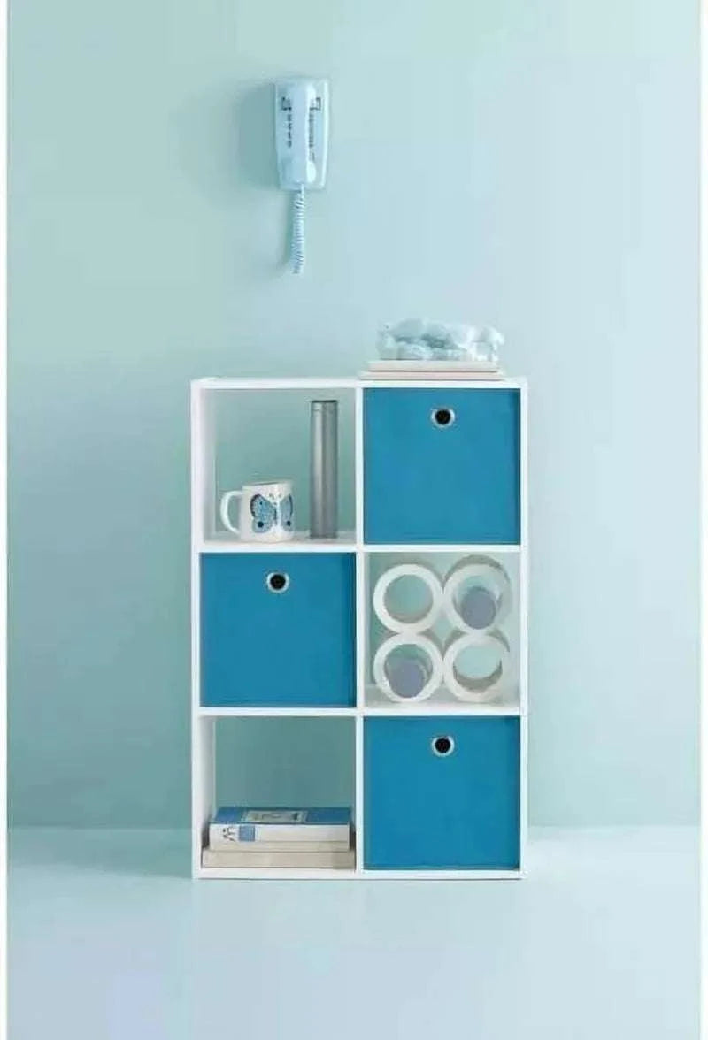 6 Cube Organizer Shelf 11" Storage Bookcase – White Wood Unit-black / United States