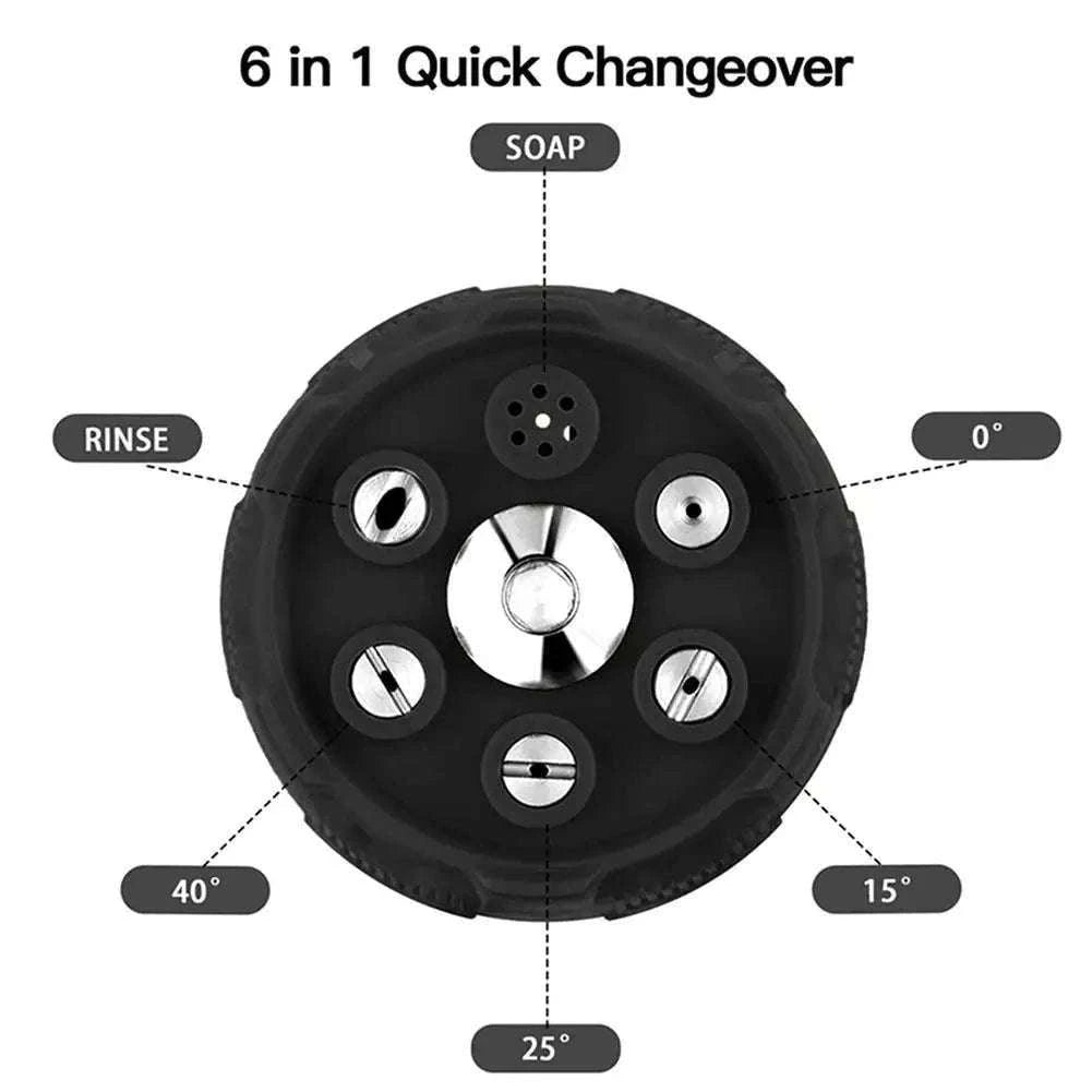 6-in-1 Pressure Washer Nozzle for Faster, Easier Cleaning-B