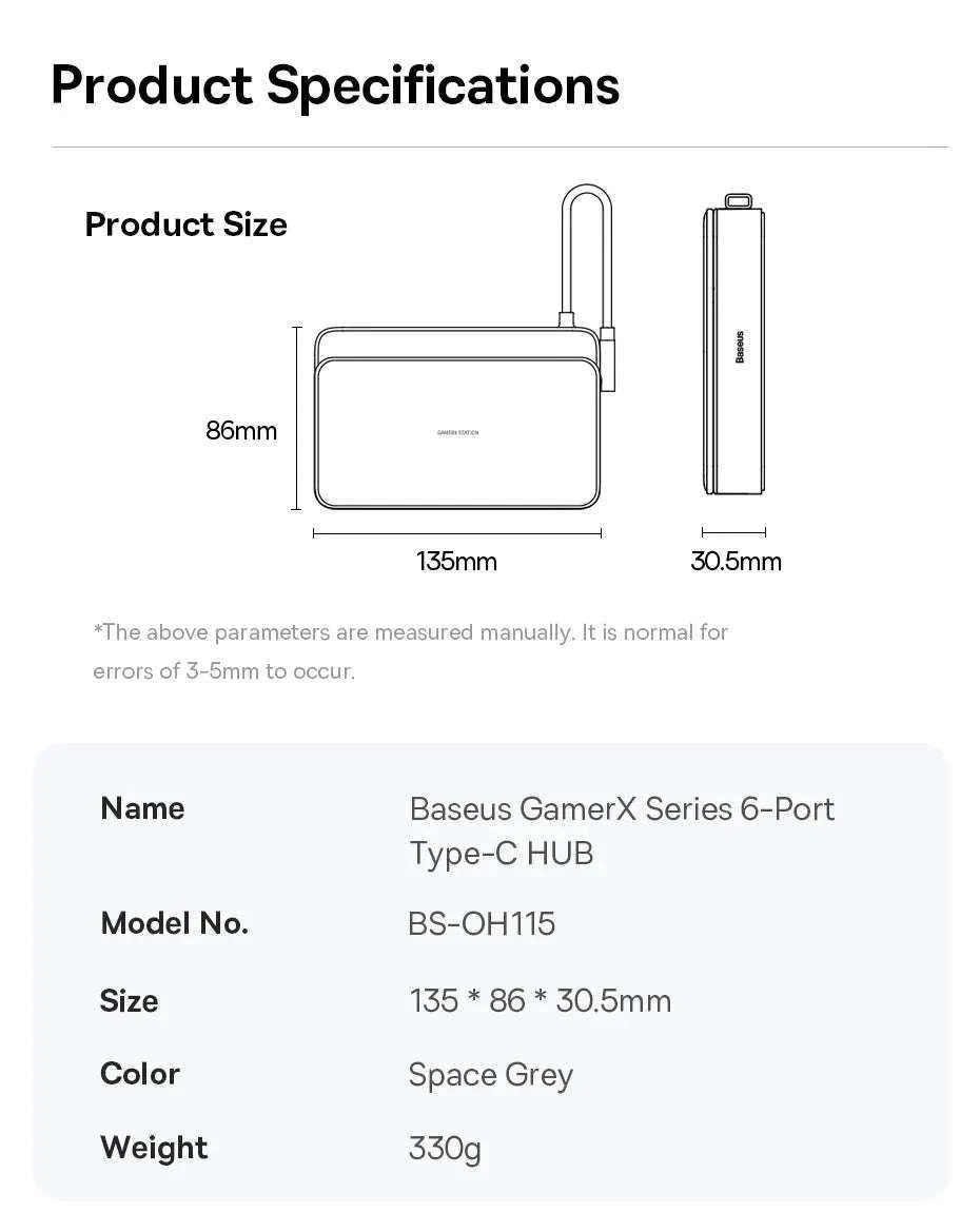6-in-1 USB-C Dock for Steam Deck & Switch with 4K HDMI-As the pictures