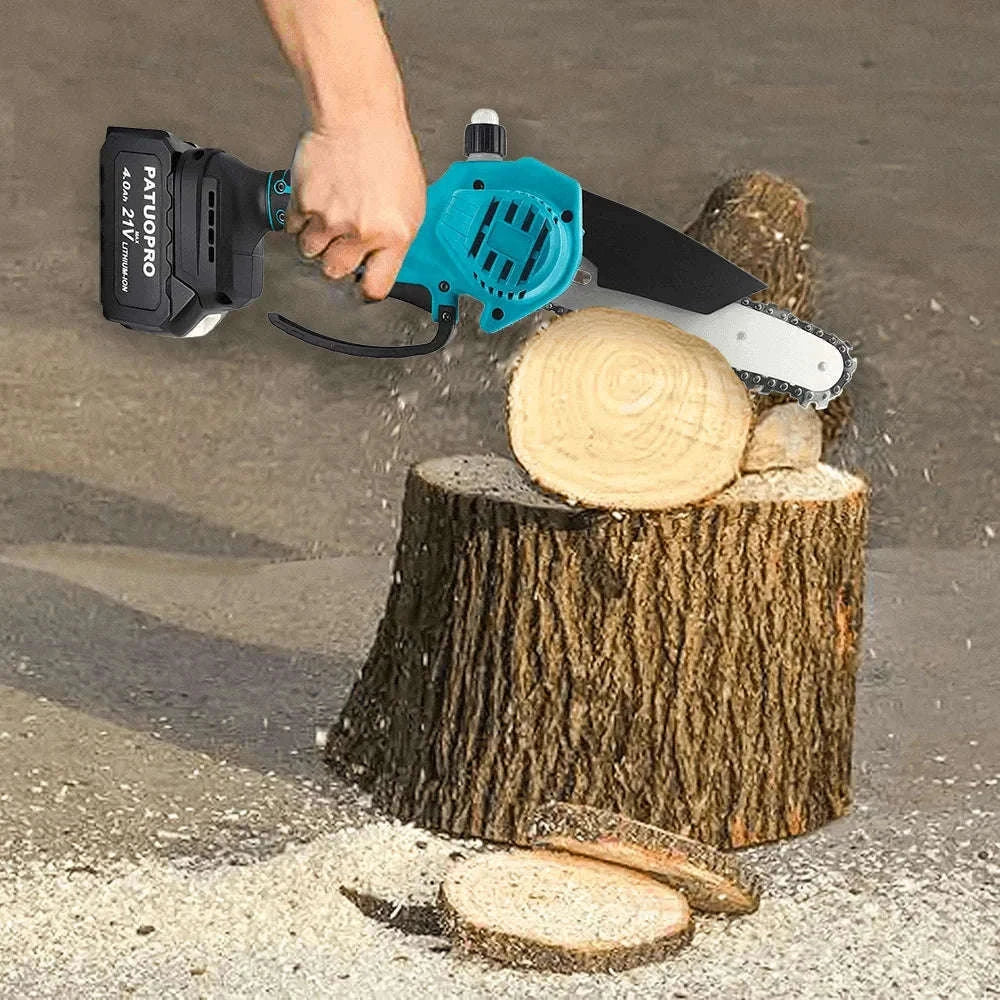 6 Inch Mini Cordless Chainsaw for Pruning and DIY Cutting-2PCS 4.0Ah Battery / EU / CHINA