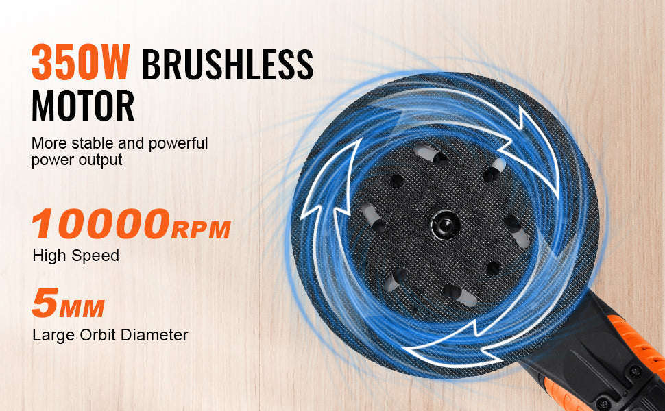 6-Inch Random Orbital Sander 350W Brushless 6-Speed-350W 6Inch / spain