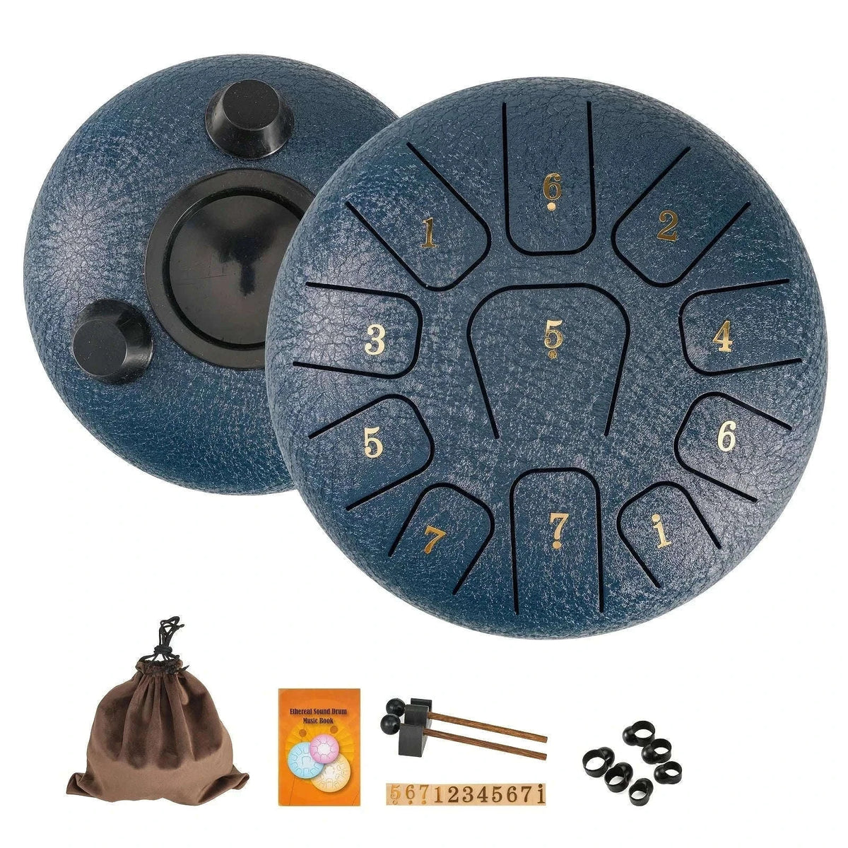 6-Inch Steel Tongue Drum Gift Set with Accessories-Yellow 6 Inchs