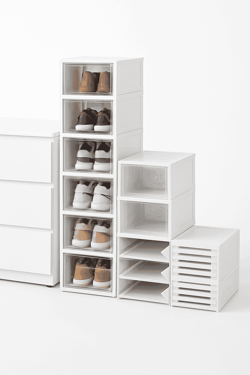6-Layer Foldable Transparent Shoe Storage Cabinet Stackable Organizer-PL-6-Layer / france