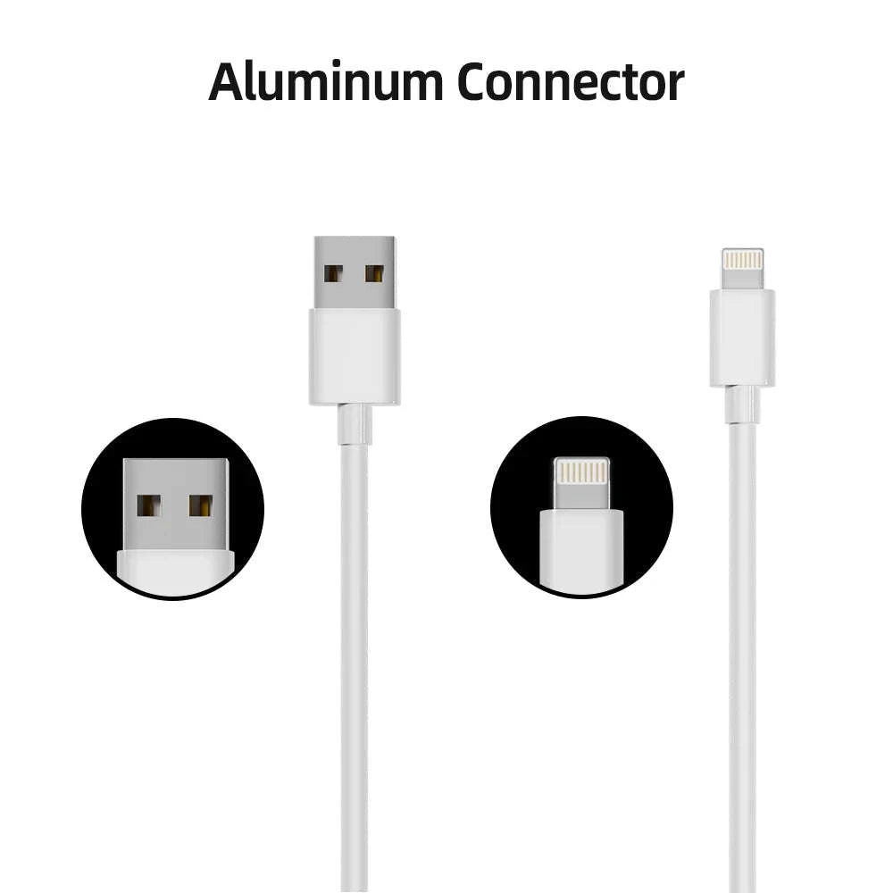 6-Pack 6ft Lightning Charging Cables for iPhone Fast Charge 2.4A-United States
