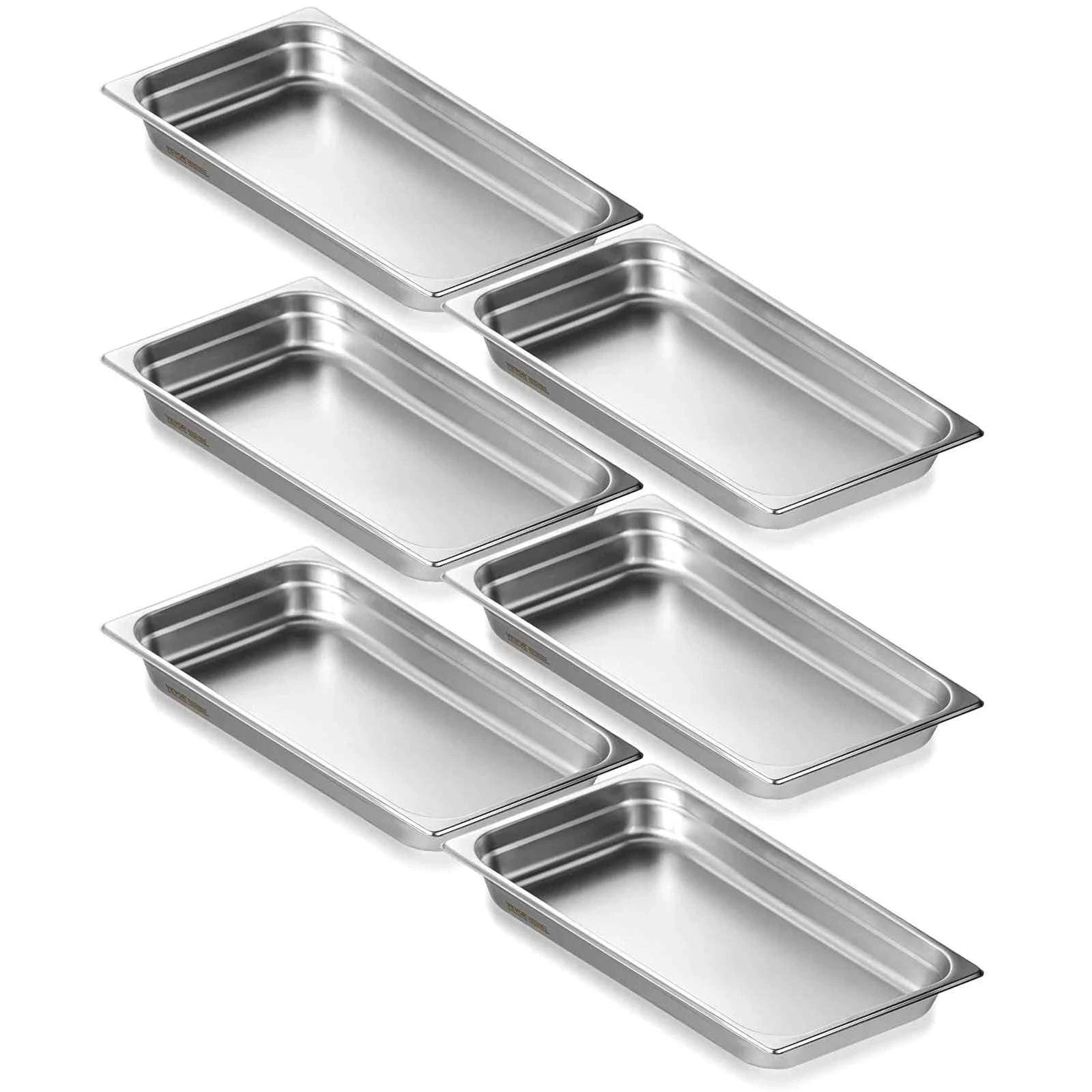 6 Pack Full Size Stainless Steel Steam Table Pans 2.5 in Deep-6pcs 4inches / Canada