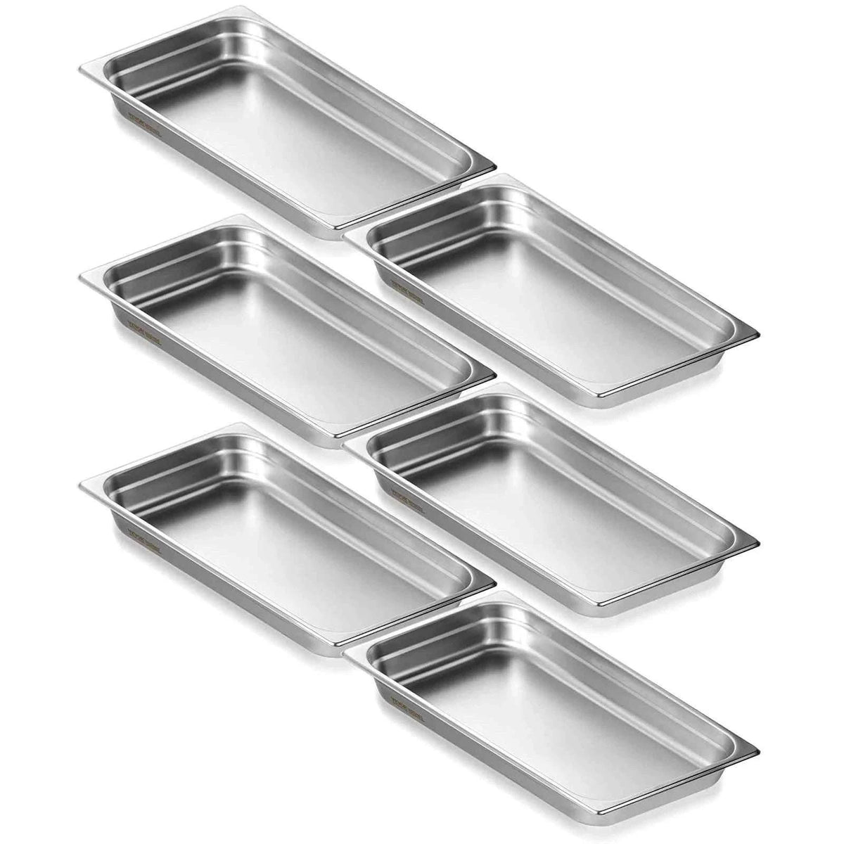 6 Pack Full Size Stainless Steel Steam Table Pans 2.5 in Deep-6pcs 4inches / Canada