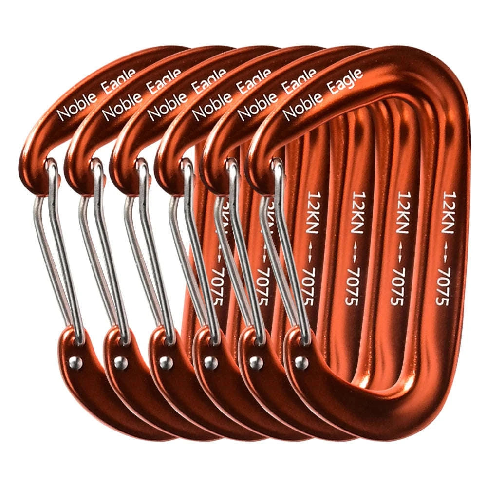 6-Piece 12kN Aluminum D-Ring Carabiner Set-Noble12KN 6PCS Mix / China Mainland