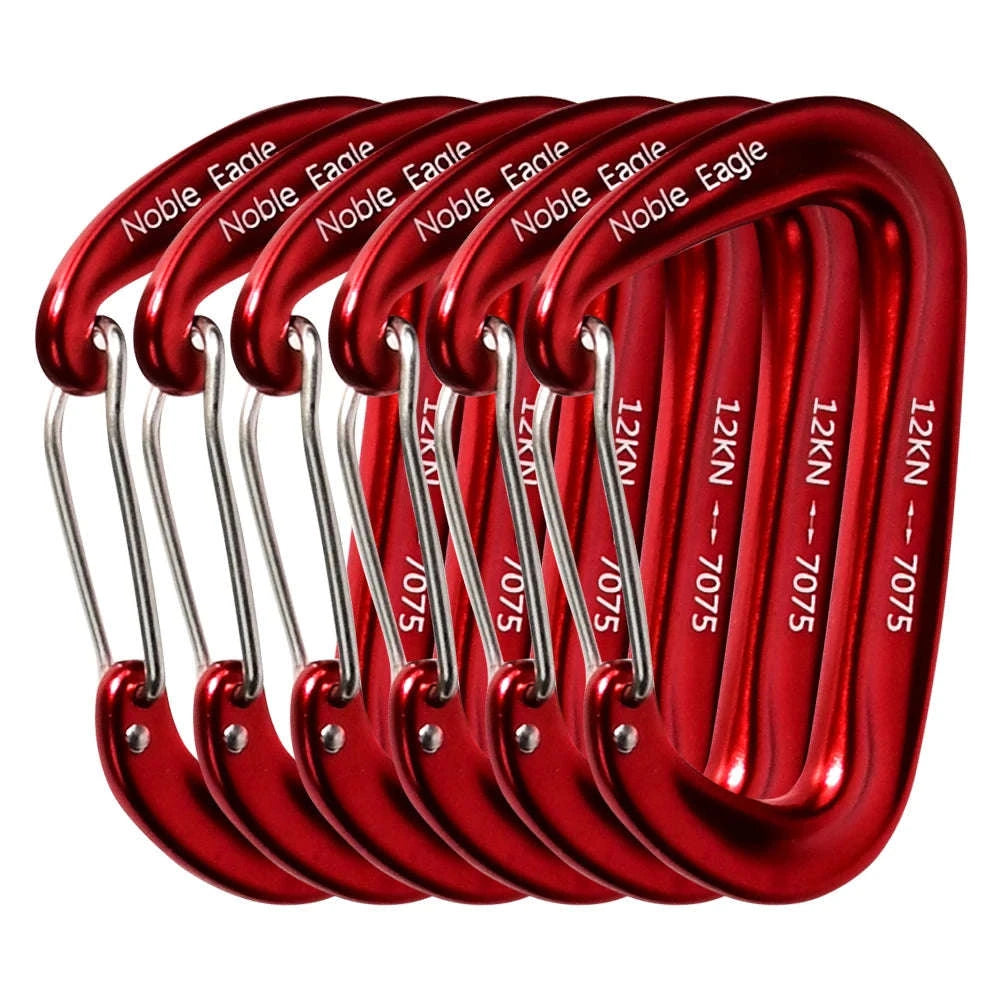 6-Piece 12kN Aluminum D-Ring Carabiner Set-Noble12KN 6PCS Mix / China Mainland