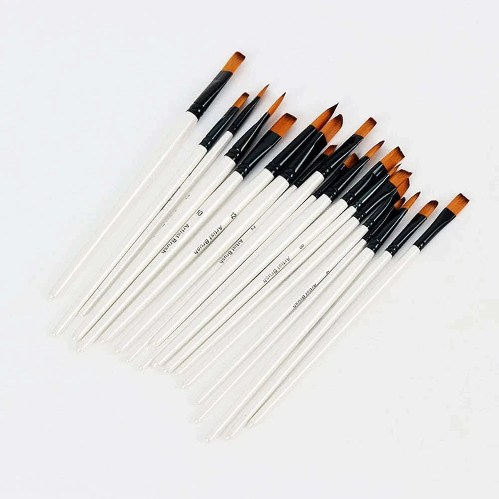 6-Piece Artist Paint Brushes Set-6pcsBlackFlat