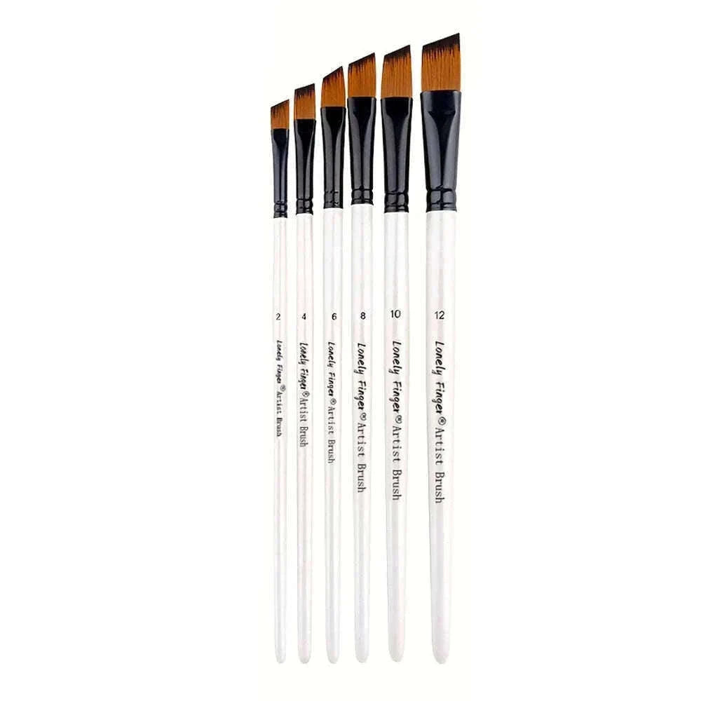 6-Piece Artist Paint Brushes Set-6pcsBlackFlat