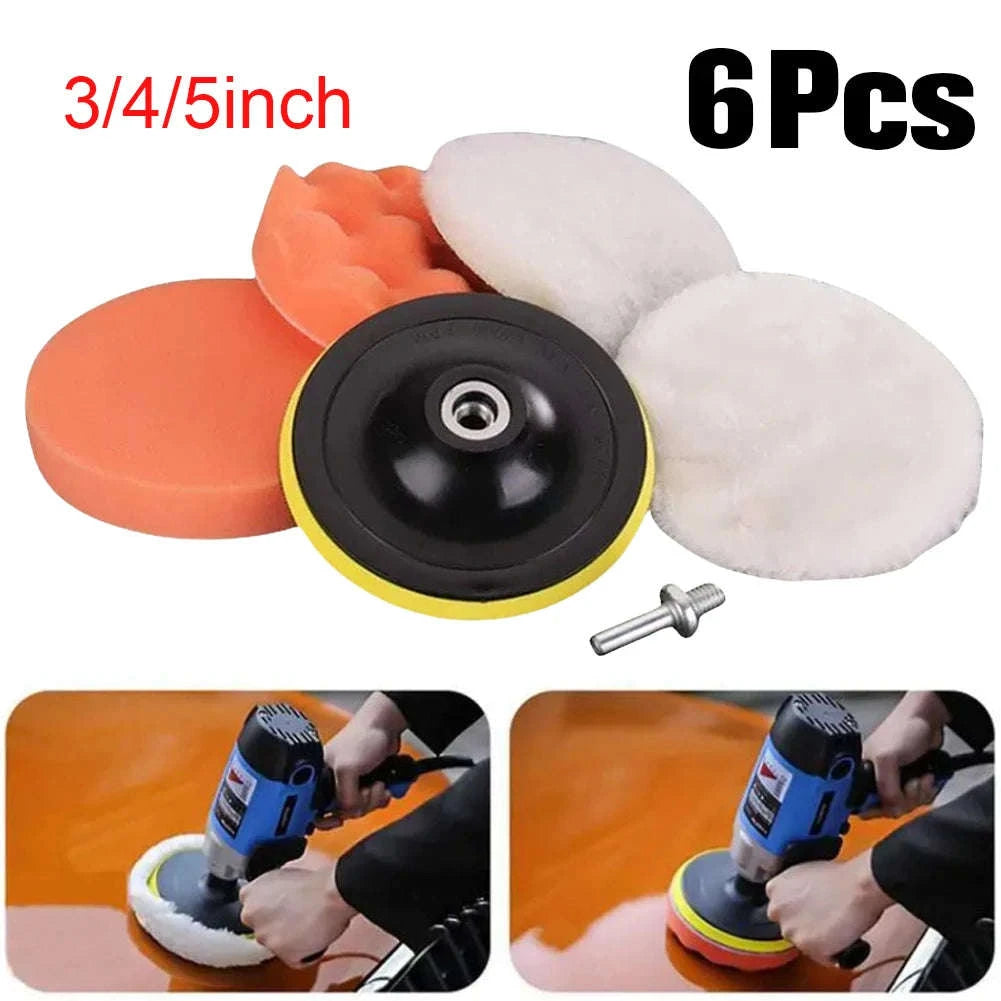 6-Piece Car Polishing Buffer Pad Kit for Drill Waxing-3 Inch / United States