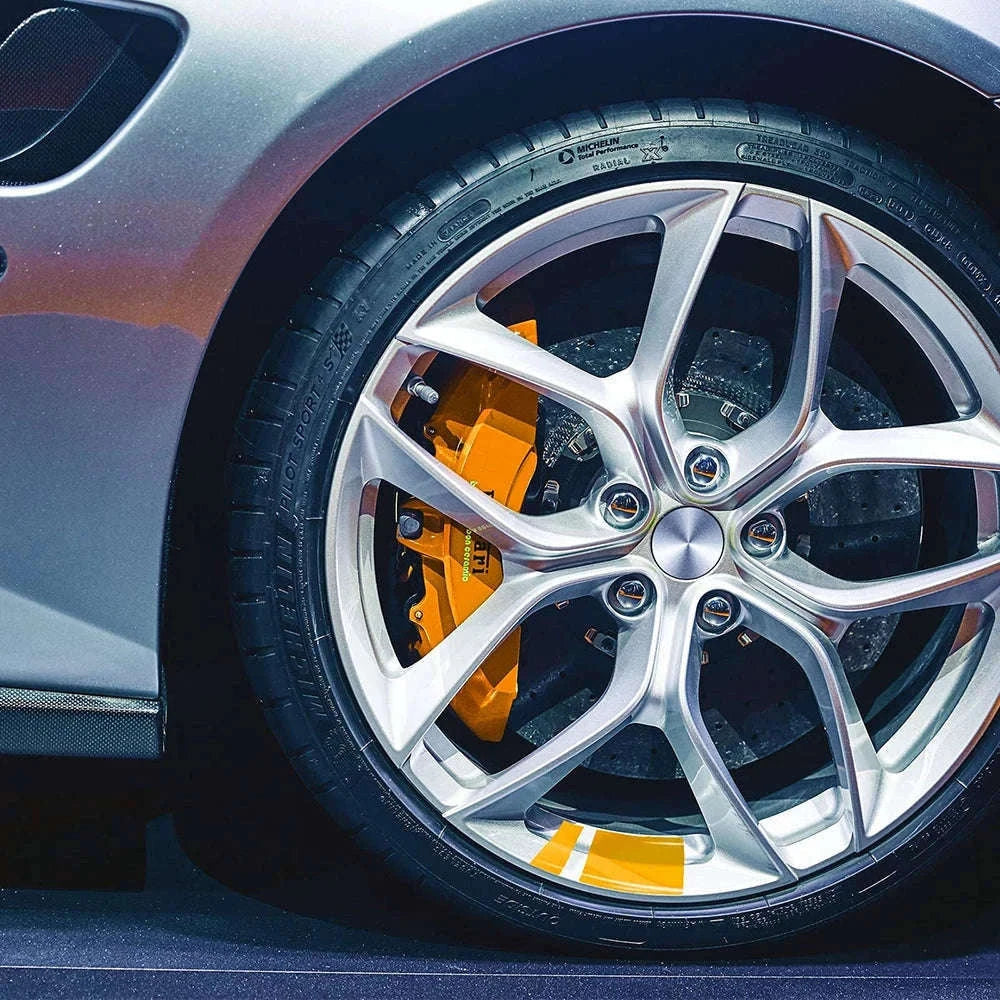 6-Piece Car Wheel Hub Stickers for a Sharper Wheel Look-WHITE