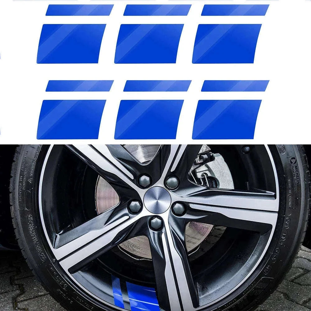 6-Piece Car Wheel Hub Stickers for a Sharper Wheel Look-WHITE