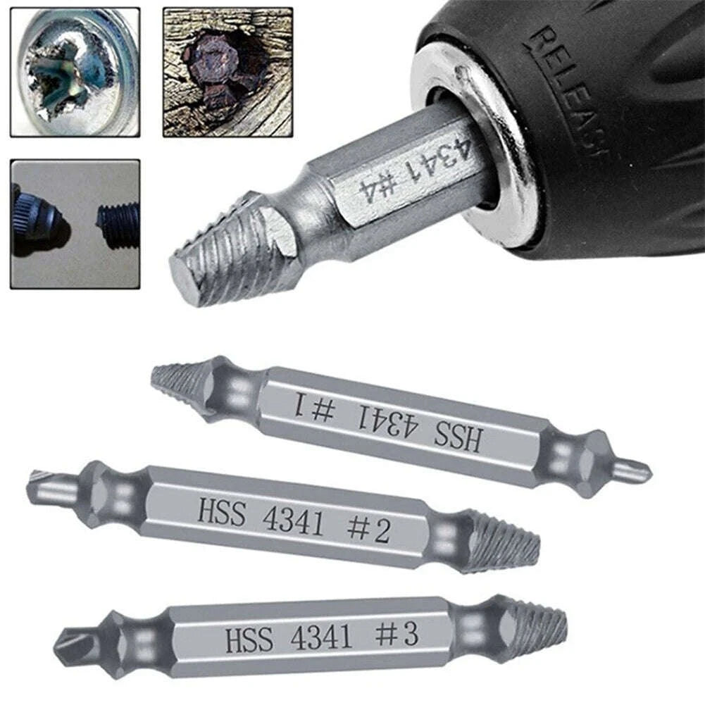 6-Piece Damaged Screw Extractor Set for Broken Bolts and Screws-United States / 6pcs