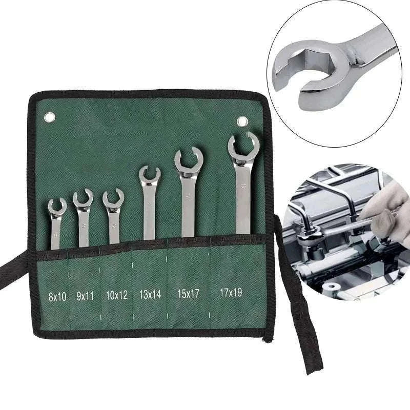 6-Piece Flare Wrench Set for Brake and Fuel Lines-Silver / Russian Federation