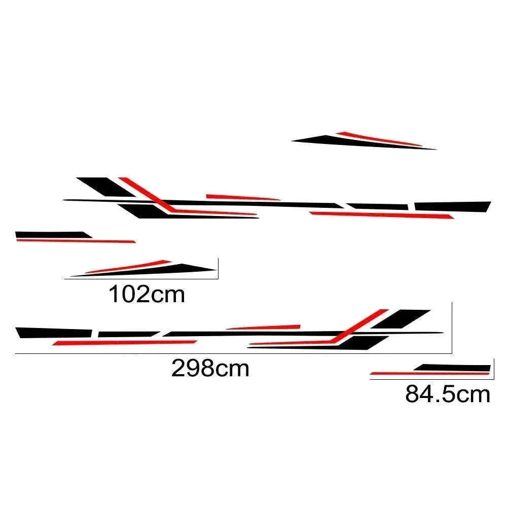 6 Piece Motorhome Stripe Vinyl Stickers for RV, Caravan & Camper Van-Black Gold