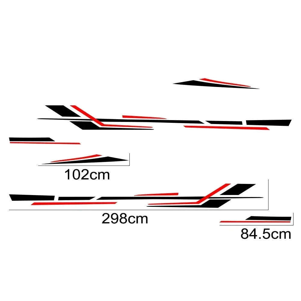 6 Piece Motorhome Stripe Vinyl Stickers for RV, Caravan & Camper Van-Black Gold