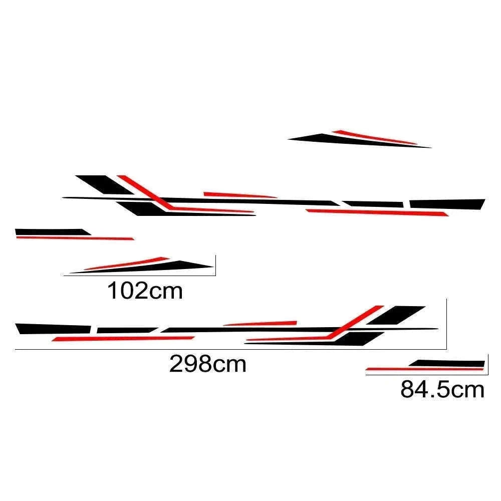 6 Piece Motorhome Stripe Vinyl Stickers for RV, Caravan & Camper Van-Black Gold