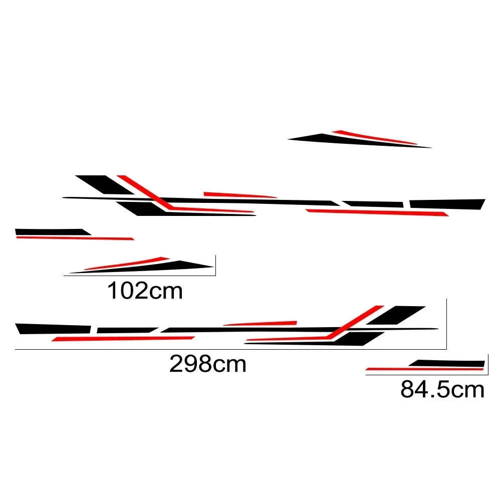 6 Piece Motorhome Stripe Vinyl Stickers for RV, Caravan & Camper Van-Black Gold