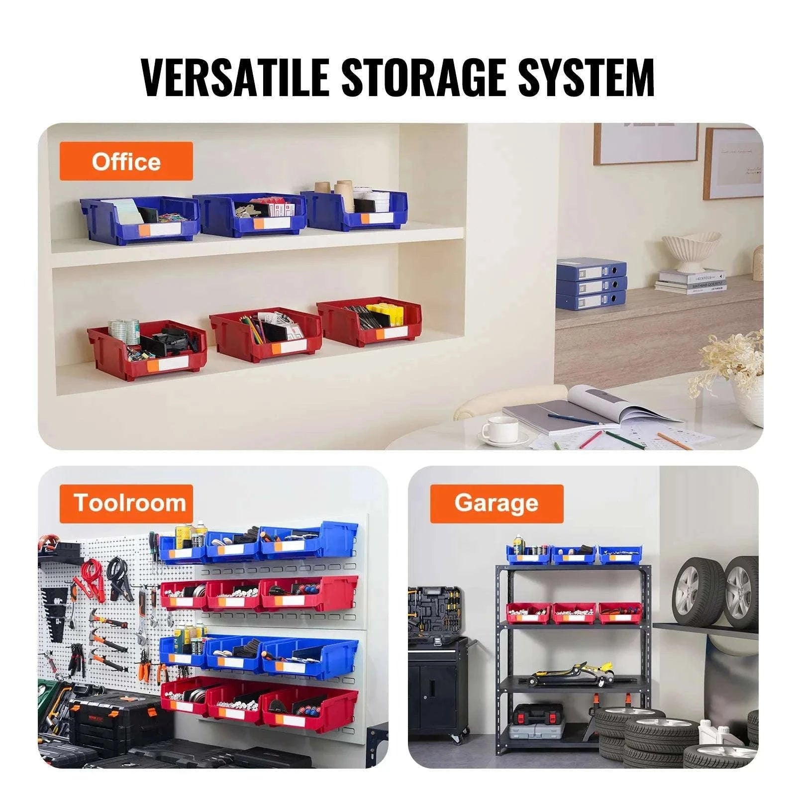 6-Piece Stackable Storage Bins for Garage, Closet & Workspace-6 pcs / spain