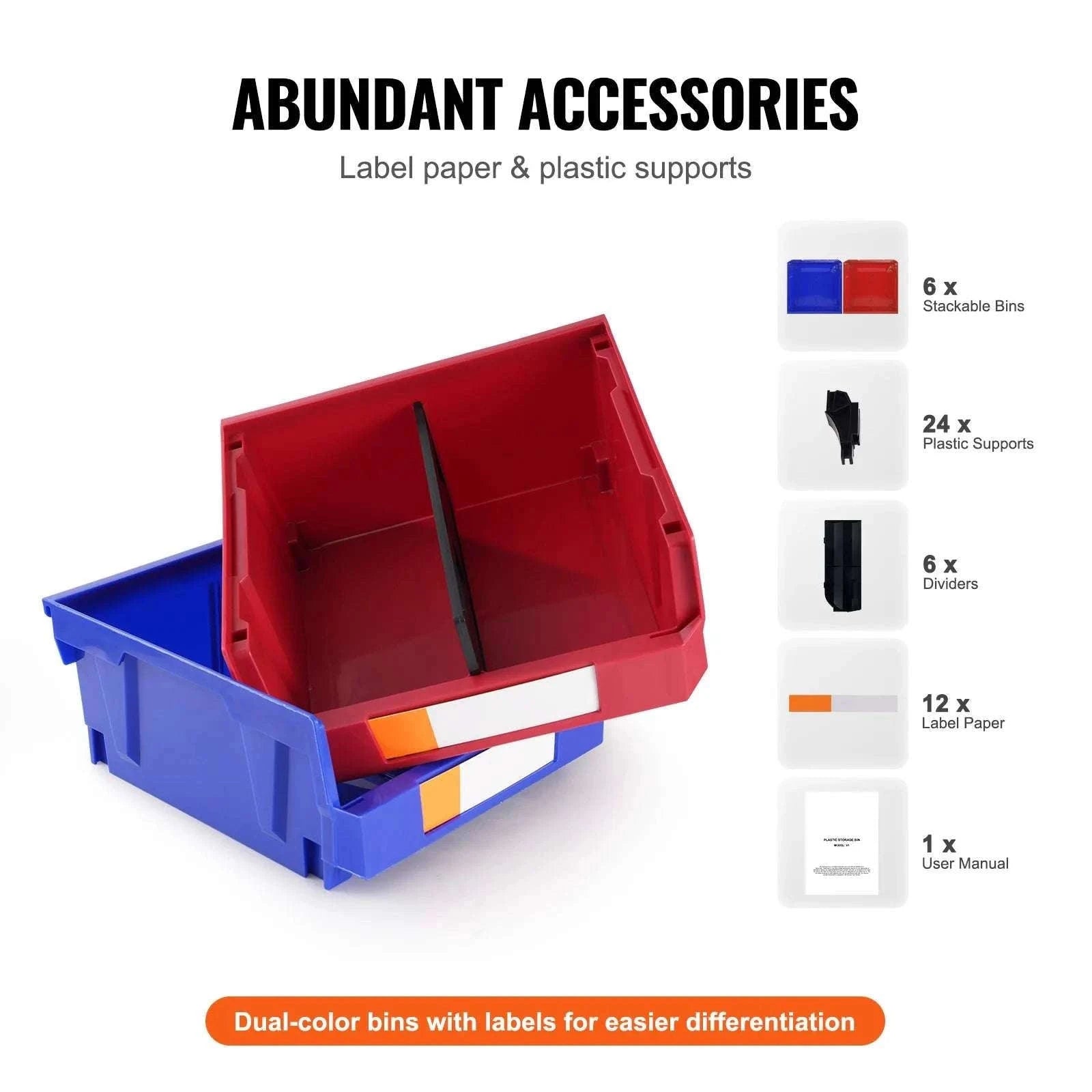 6-Piece Stackable Storage Bins for Garage, Closet & Workspace-6 pcs / spain