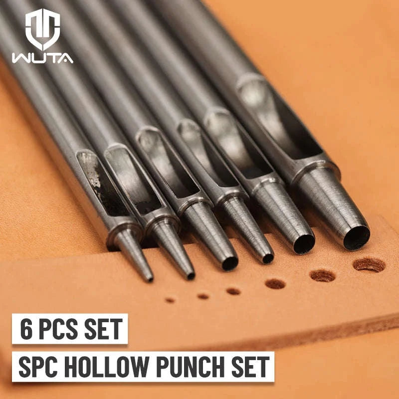 6-Piece Steel Hole Punch Set for Leather, Belts, Paper & Crafts-1-1.5-2-3-4-5mm / United States