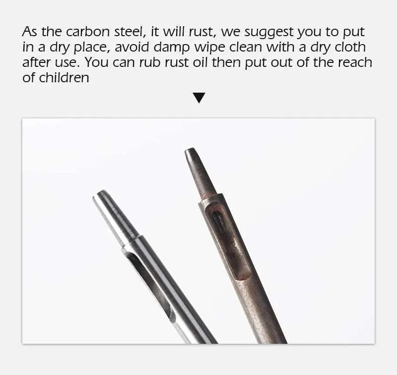 6-Piece Steel Hole Punch Set for Leather, Belts, Paper & Crafts-1-1.5-2-3-4-5mm / United States