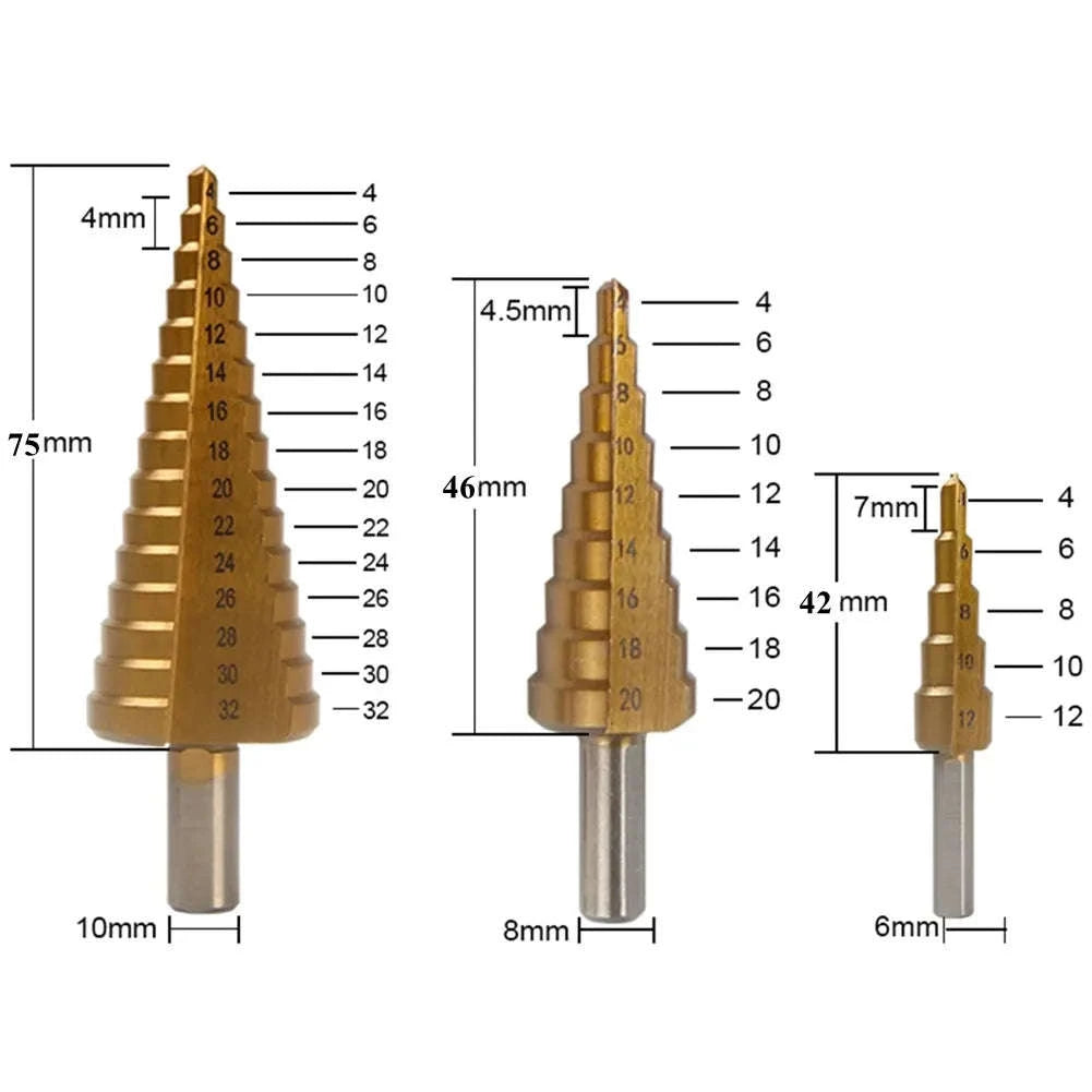 6-Piece Titanium Step & Saw Drill Bit Set-Package 2