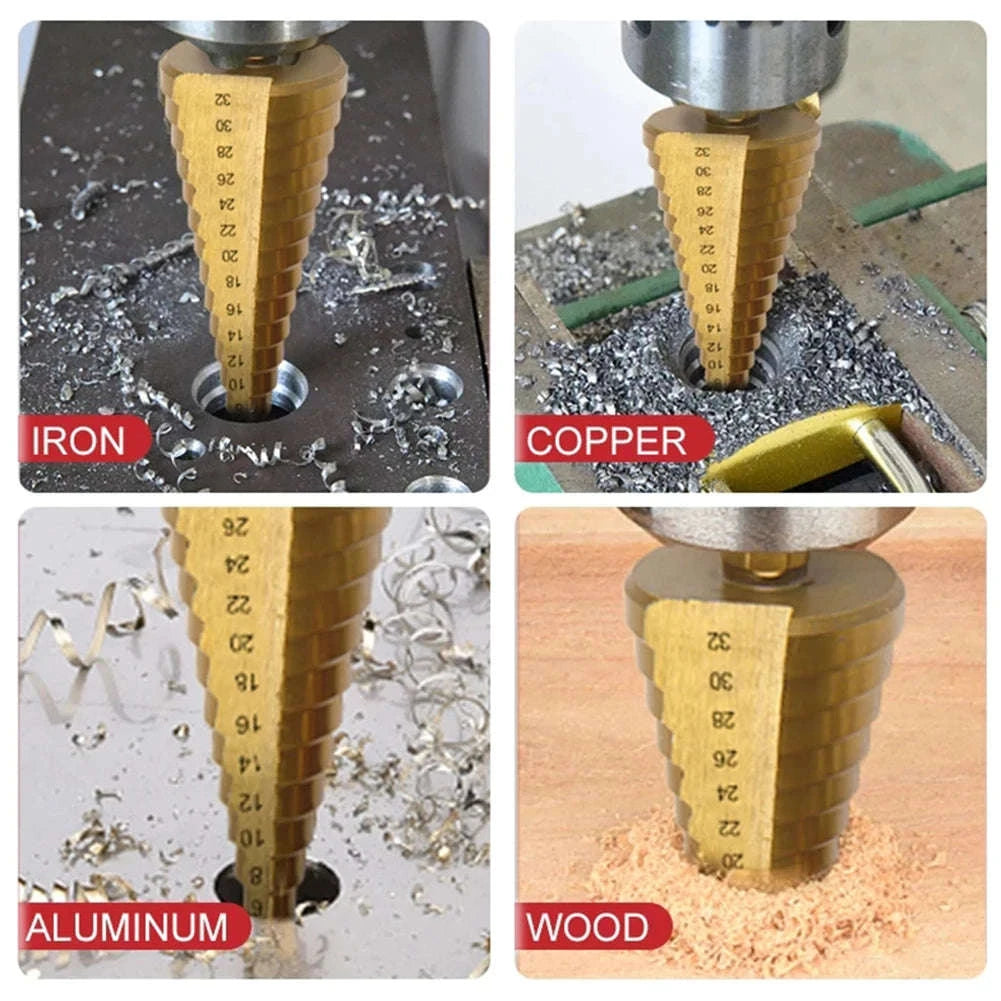 6-Piece Titanium Step & Saw Drill Bit Set-Package 2
