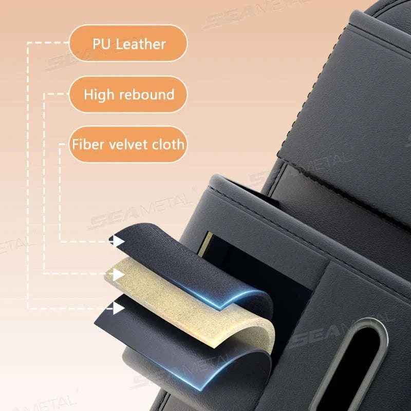 6-Pocket Car Seat Back Organizer-Brown