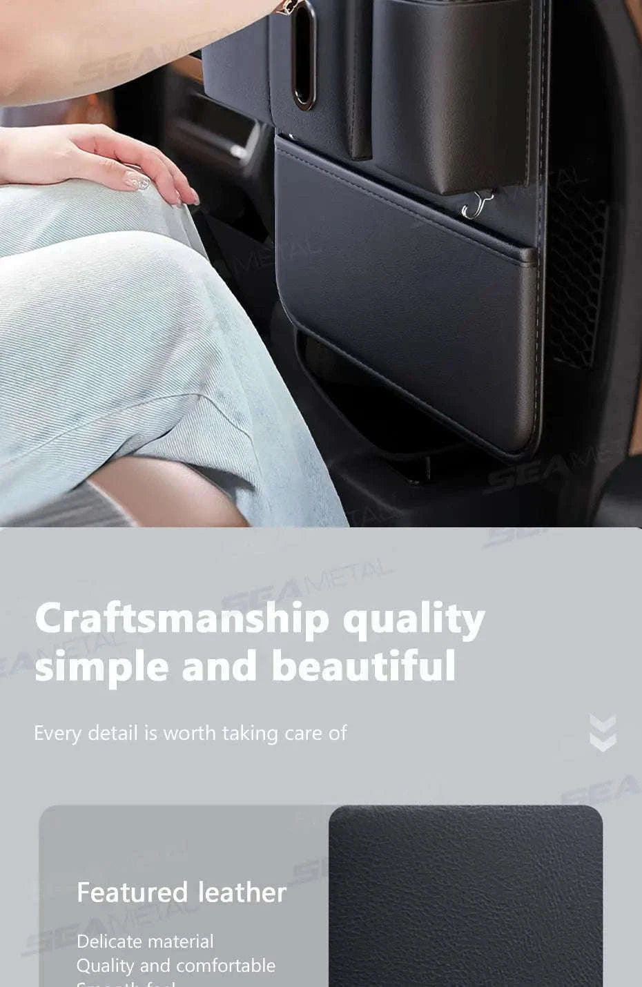6-Pocket Car Seat Back Organizer-Brown