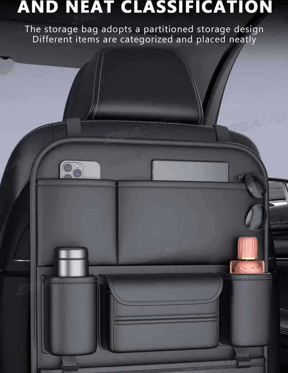 6-Pocket Car Seat Back Organizer with Tissue and Cup Holder-1 pc
