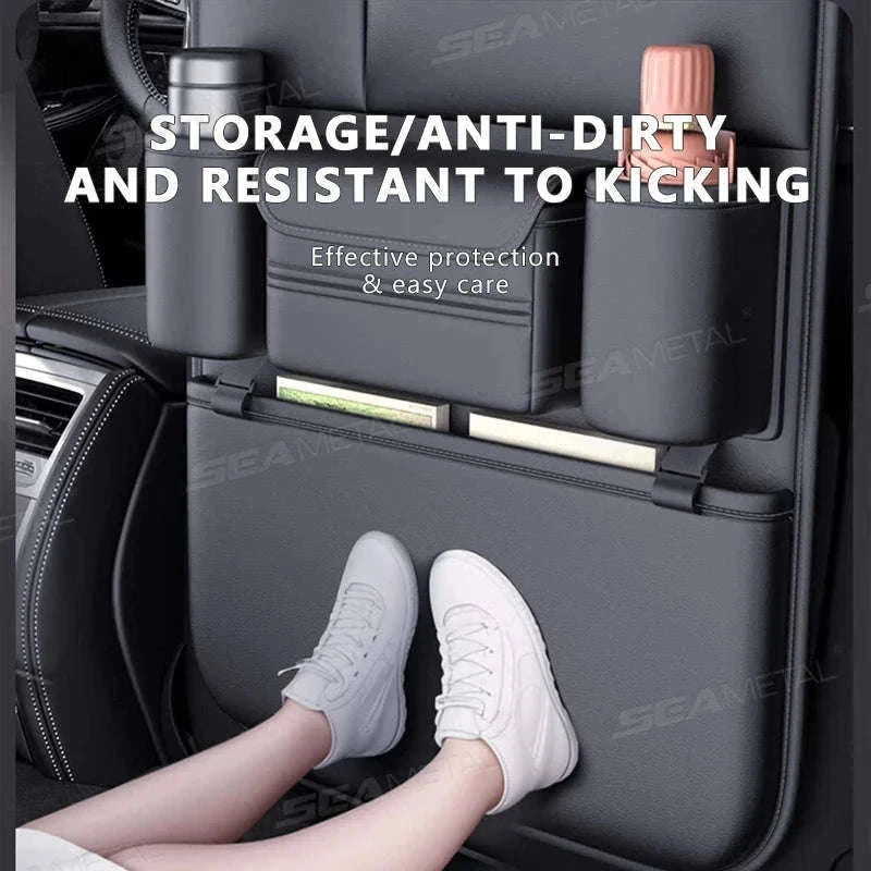 6-Pocket Car Seat Back Organizer with Tissue and Cup Holder-1 pc