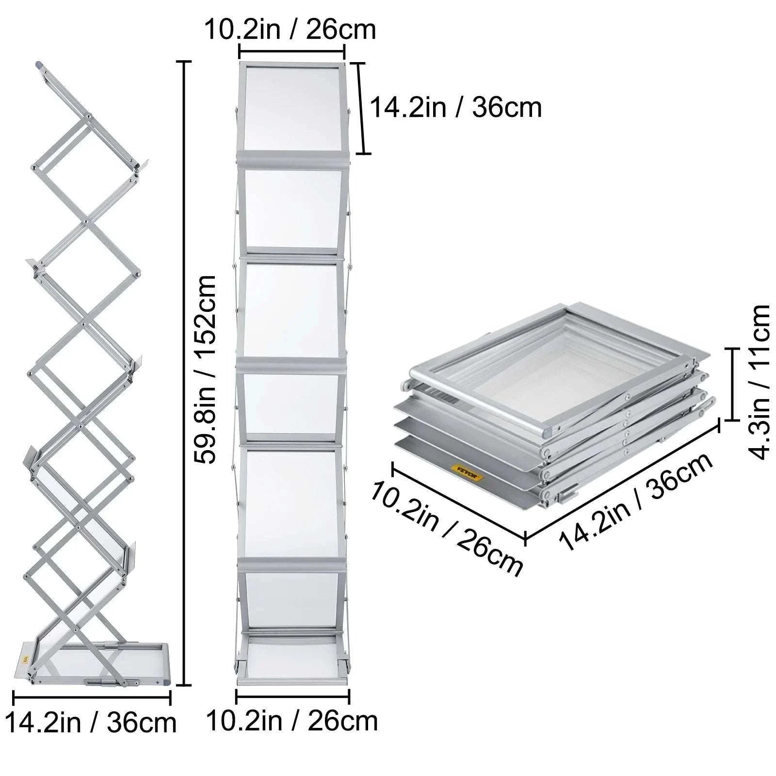 6 Pocket Foldable Literature Rack Stand with Carry Bag-GERMANY