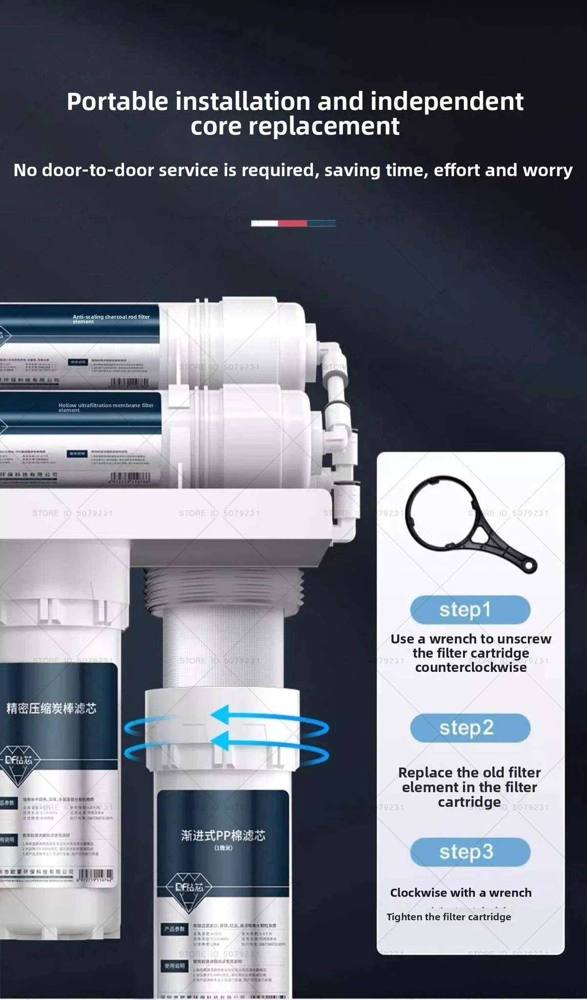 6-Stage Ultrafiltration Water Purifier Non-Electric Kitchen Filter-6STAGE WATERPURIFIER