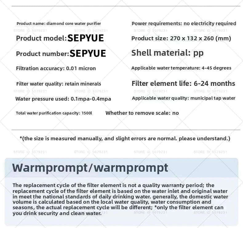 6-Stage Ultrafiltration Water Purifier Tap Filter 1.5L/min-6STAGE WATERPURIFIER