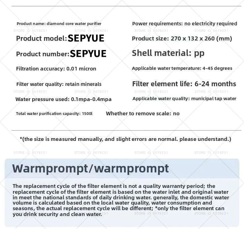 6-Stage Ultrafiltration Water Purifier Tap Filter 1.5L/min-6STAGE WATERPURIFIER