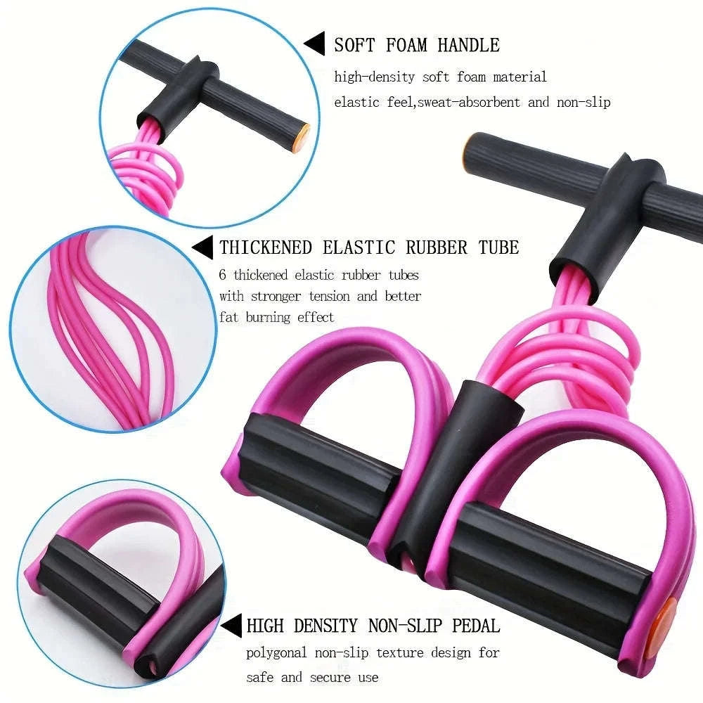 6‑Tube Multi‑Functional Resistance Band for Full‑Body Training-PURPLE / United States