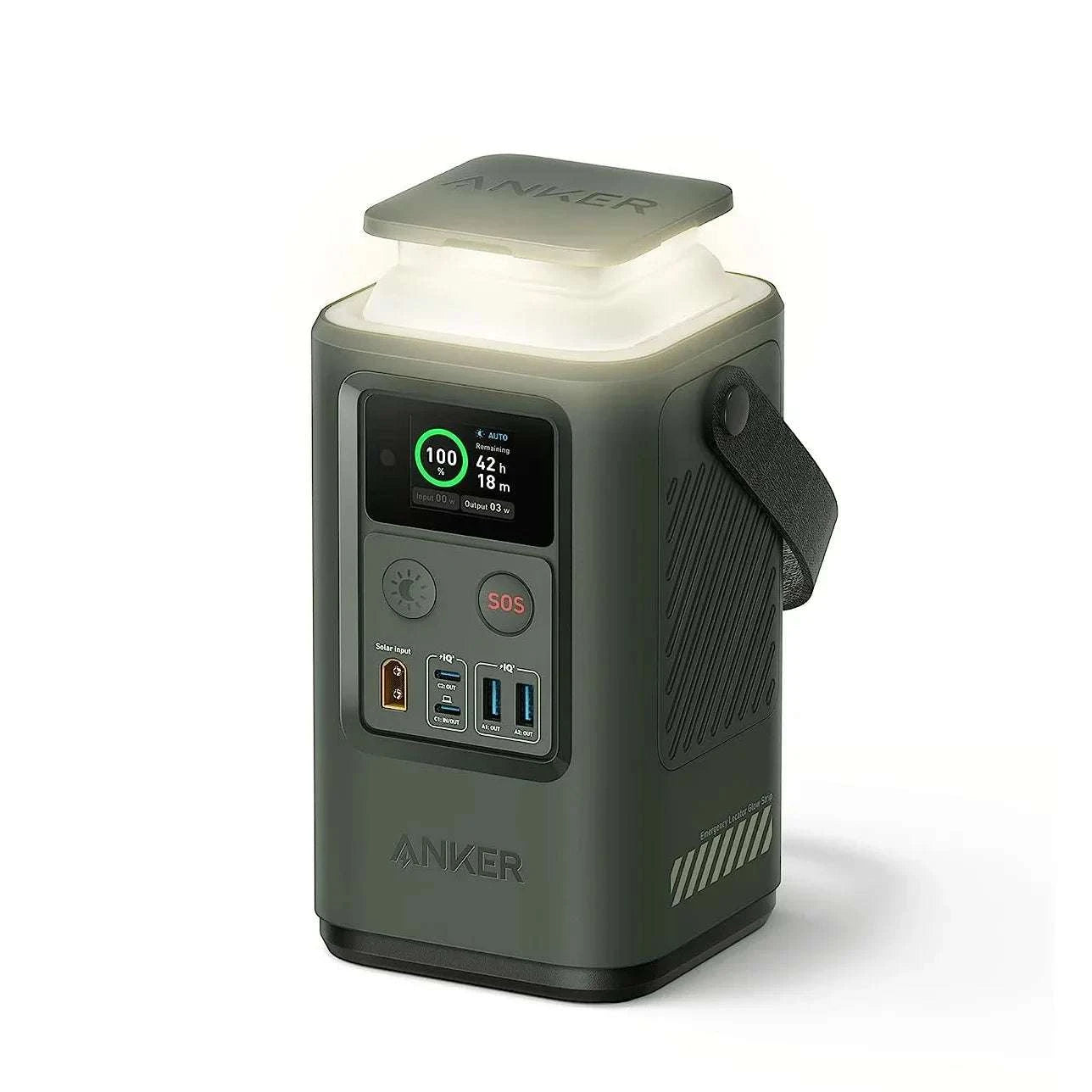 60000mAh Portable Power Bank 192Wh LiFePO4 with Digital Display-Green / China Mainland