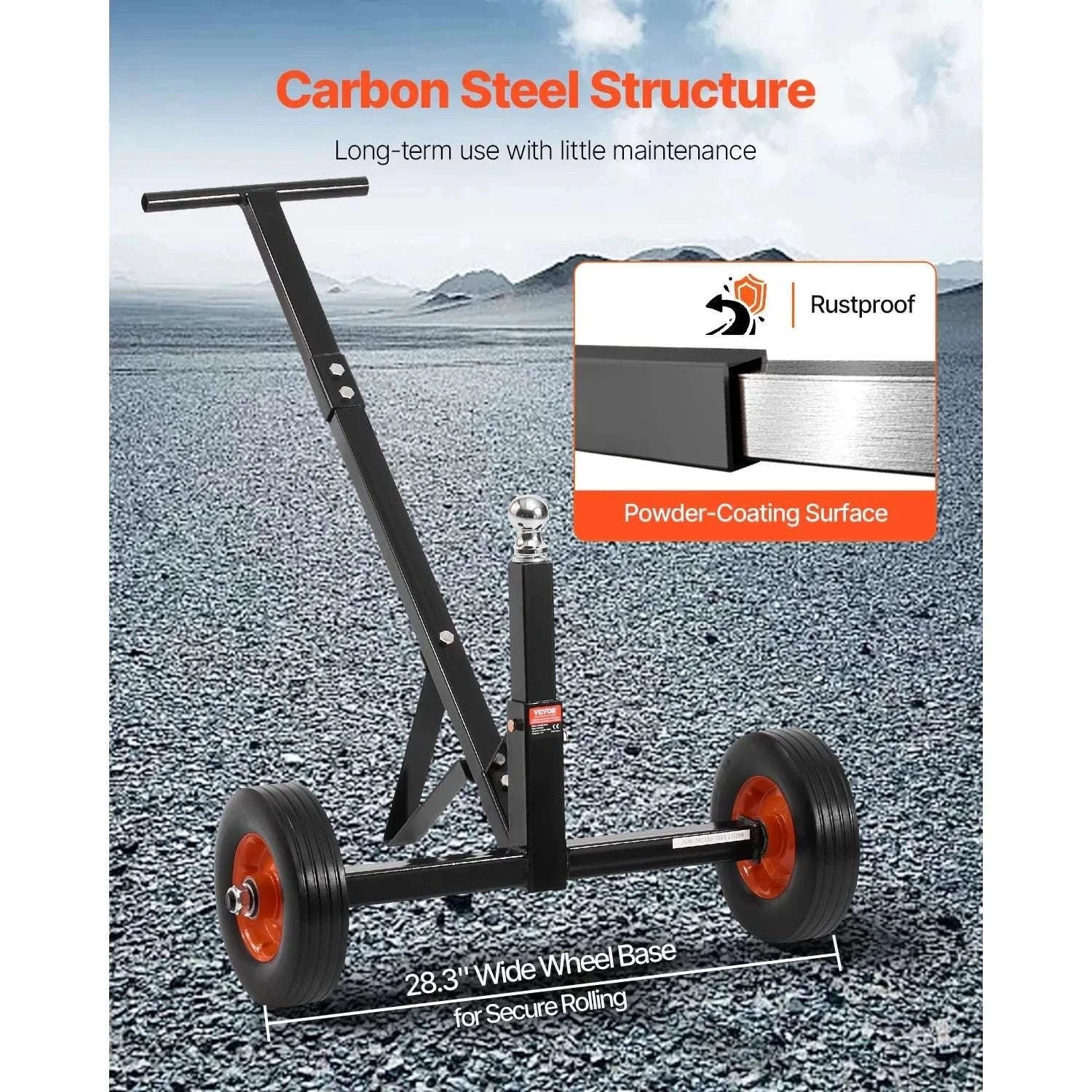600lbs Trailer Dolly with Adjustable Height & Universal Hitch Ball-600 lbs / france
